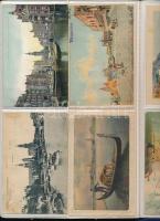 63 db régi motívumlap hajók és kikötők témában egy kék képeslapalbumban / 63 pre-1945 ships, ports and harbors motive cards in a blue postcard album