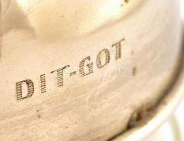 Dietrich & Gottschlig és Grünfeld Ernő likörös palack fém tetőkkel (jelzett Dit-Got) és parafa d...