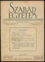 1924 A Szabad Egyetem népszerű természettudományi folyóirat I. évfolyamának 1-2. száma