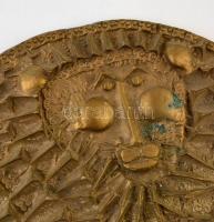 Kopcsányi Ottó (1933-): Oroszlán. Réz relief, jelzett (hátoldalán), 24×36 cm