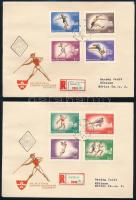 1966 Atlétikai EB vágott sor 2 FDC-n / Mi 2262-2269 imperforate set on 2 FDC's
