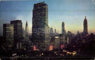 1955 New York City, Manhattan, Midtown, RCA Building, Chrysler Building, Empire State Building (EK)