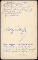 1953 Hajós Alfréd (1878-1955) olimpiai bajnok kézírásos lapja aláírásával, és fejléces levélborítékja