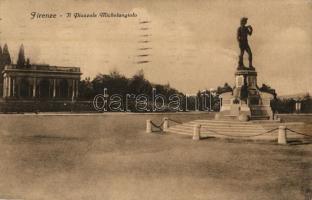 1925 Firenze, Florence; Il Piazzale Michelangiolo / square, statue