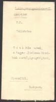 1922 Bp., Nagykállói Kállay Tibor (1881-1964) pénzügyminiszter aláírása kinevező okmányon