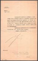 1918 Kisserényi gróf Serényi Béla (1866-1919) földművelésügyi miniszter aláírása kinevezési okmányon