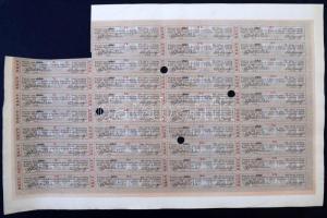 Buda 1868. "Budai Közúti-vaspálya Társaság" részvénye 200Ft-ról, szelvényekkel, bélyegzéss...