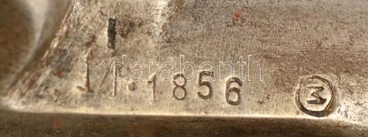 Régi francia pisztoly, fa-fém, jelzett ("Imp. au de Mutzie"), mesterjeggyel, rozsdafoltokk...