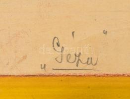 Géza jelzéssel: Mein plakátterv, hajtott, gyűrött, 56×36 cm