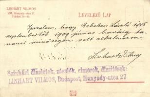 Linhart Vilmos decorativ festő díszítési vállalat reklámlapja. Budapest, Hunyadi utca 27. / Hungaria...