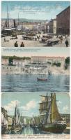 9 db rég horvát városképes lap / 9 pre-1945 Croatian town-view postcards