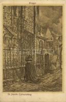 1913 Bruges, Brugge; St. Jacobs Calvarieberg / church, art postcard (EK)