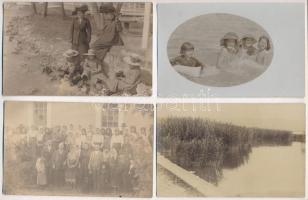 ~1912 Keszthely, 13 db eredeti fotó családi életképekkel a ház körül és a Balatonban. Kavalier Józsá...