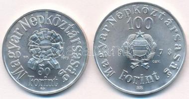 1973. 50Ft Ag + 100Ft Ag "Petőfi" pár T:BU 
Adamo EM41, EM42