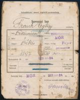 cca 1920-1940 Fehérvári/Frank György tüzér iratai: igazolások, igazolványok, stb., összesen 11 db