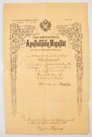 cca 1900-1920 Kopácsy József százados különféle iratai: kinevezések, igazolások, stb., érdekes anyag...