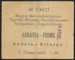 cca 1910 Magyar-Horvát Gőzhajózás Abbázia-Fiume jegy
