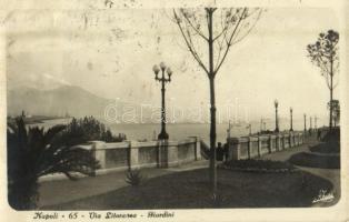 1928 Naples, Napoli; Via Litoranea, Giardini / promenade, park (Rb)