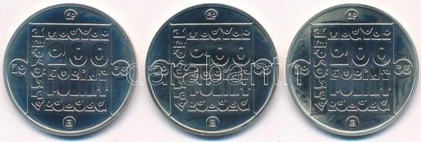 1985. 200Ft Ag (3xklf) "Természetvédelem - Mocsári Teknős, Vadmacska, Vidra" T:BU 
Adamo ...