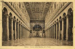 1920 Rome, Roma; Interno della Basilica di S. Paolo / church, interior