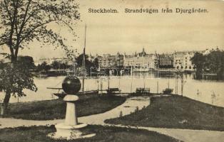 1915 Stockholm, Strandvagen fran Djurgarden / quay, island (EK)