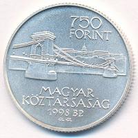 1998. 750Ft Ag "Budapest 125 éves" T:BU Adamo EM149