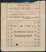 cca 1910 Gyanafalva MÁV vasúti jegy
