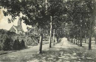 1916 Szeged, Újszegedi sétány a templommal (EK)