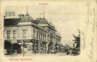 1901 Szolnok, Városháza, Sebők Nándor, Fuchs Lipót üzlete. Szigeti H. udv. fényképész felvétele (EK)