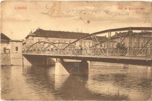 Lugos, Lugoj; Híd és Eötvös sor, üzlet / bridge, street, shop (EK)