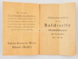 cca 1950 Balda Baldinette kisfilmes fényképezőgép, Enna Werk Haponar 50mm f/2.9 objektívvel, működők...
