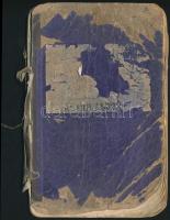 1916 Izraelita kereskedő házaló könyve megviselt állapotban, bejegyzésekkel Fiume.