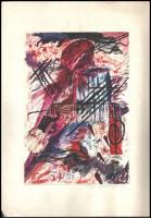 Olvashatatlan jelzéssel: Absztrakt 1985. Akvarell, papír. 30x21 cm