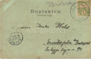 1901 Verőce, Wirowititz, Virovitica; templom, tér, vasútállomás, Schaumburg-Lippea várkastélya / Gra...