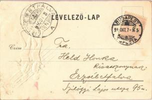 1899 New Year greeting with chimney sweepers. Emb