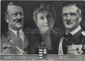 Der Führer, Frau von Horthy, Admiral von Horthy; Verlag Wilhelm Stiewe / Hitler, Horthy, Purgly 1938 Deutschlandreisse Reichsverweser von Horthy So. Stpl (EK)