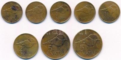 Vanuatu 1995-1999. 1V-5V (8xklf) T:1-,2 patina Vanuatu 1995-1999. 1 Vatu - 5 Vatu (8xdiff) C:AU,XF patina