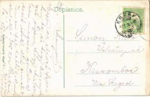 1912 Vinkovce, Vinkovci; Katol. Zupna crkva, Palaca Brodske im Opcine, Kr. Velika Gimnazija, Most Pr...