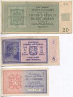 Német Harmadik Birodalom / Cseh-Morva Protektorátus 1940. 1K + 5K + 50K + 100K + 1942. 10K + 1944. 2...