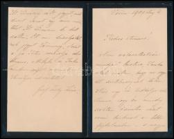 1909 Zichy Leóna (1857-1914) kézzel írott levele Lehoczky Anna (?-?) Remington írógép-iskolai tanítónőnek személyes ügyekben, borítékkal,, 4 p.