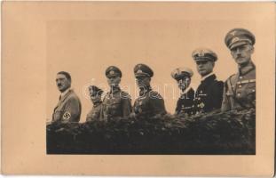 Adolf Hitler with his military commanders (Moltke, Himler...). Verlag Schöning & Co. Lübeck