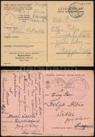 cca 1939-1942 Internált lengyel menekült részére írt levelezőlapok, neki szóló igazolások, kijárási ...