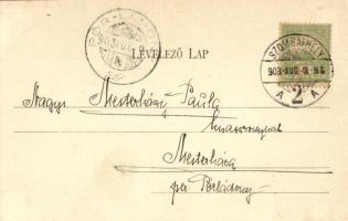 1903 Szombathely, Vasúti indóház homlokzata, Vasútállomás. Kiadják a Steiner Testvérek 25. sz. (EK)