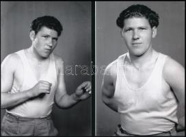 cca 1943 Ökölvívó szakosztály Kiskunfélegyházán, a Marika fotóműterem felvételei, 7 db mai nagyítás,...