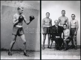 cca 1943 Ökölvívó szakosztály Kiskunfélegyházán, a Marika fotóműterem felvételei, 7 db mai nagyítás,...