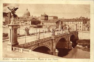 1925 Rome, Roma; Ponte Vittorio Emanuele e cupola di San Pietro / bridge, dome of St. Peters Basilica