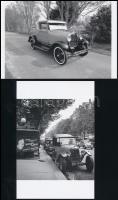 Régi automobilokról készült 4 db mai nagyítás, 10×15 cm