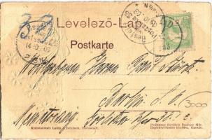 1903 Kassa, Kosice; színház. Podleszny felvétele és Breitner Mór kiadása / theatre. Art Nouveau, Emb