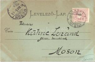 1898 Kassa, Kosice; Fő utca este, piac. Varga Bertalan kiadása / main street at night, market