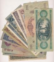 15db-os vegyes magyar korona, pengő, adópengő és forint bankjegy tétel T:III,III- szakadás, folt